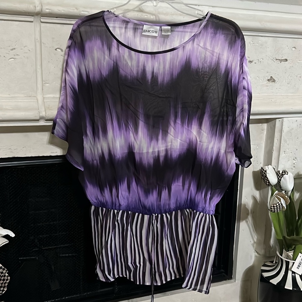 Chico’s sheer chiffon top